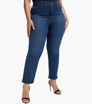 Good American Good Legs Straight Jeans Medium Wash Women's size 14 / 32 Preppy